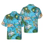 Sharks On The Beach Hawaiian Shirt