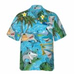 Sharks On The Beach Hawaiian Shirt Front 1
