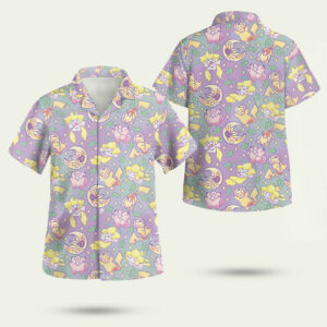 Shiny pokemon leaves pastel hawaiian shirt