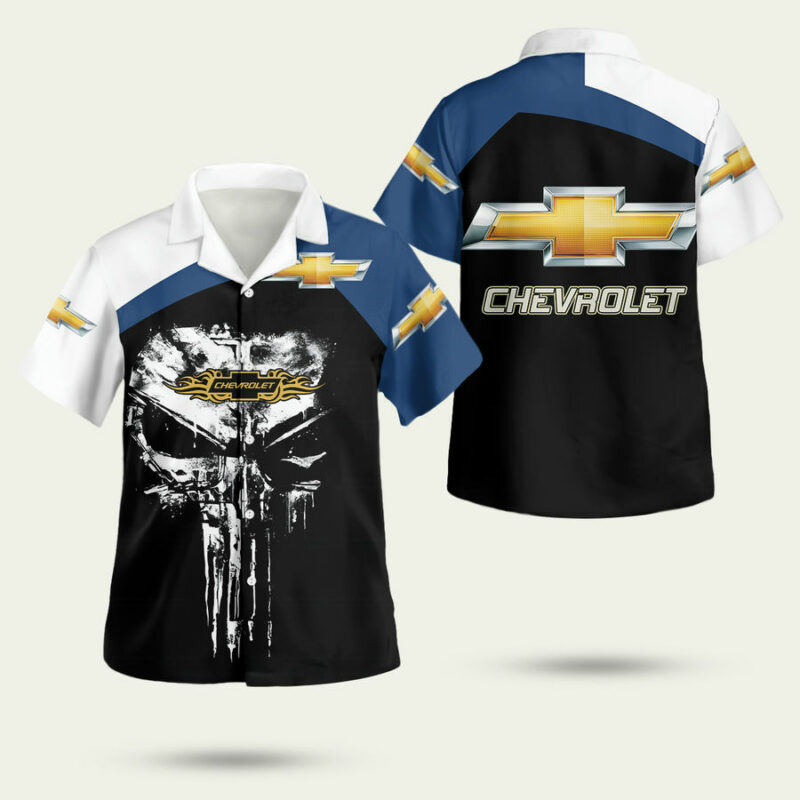 Skull Chevrolet Brand Car 3D Hoodie Sweater Hawaiian Shirt