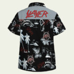 Slayer black and white hawaiian shirt back