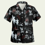 Slayer black and white hawaiian shirt front