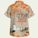 Snoopy sometimes i need to be alone and listen to carlos santana hawaiian shirt back side