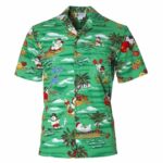 Snowman Vacation Christmas Green Pattern Hawaiian Shirt