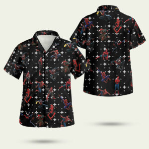 Spider man black hawaiian shirt