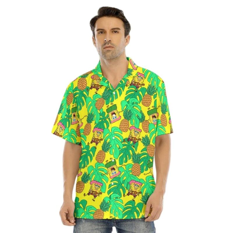 Spongebob Pineapple Palm Leaves Hawaiian Shirt