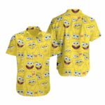 Spongebob Face Yellow Pattern Hawaiian Shirt