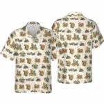 Spongebob Squarepants Character Floral Hawaiian Shirt