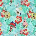 Spongebob Squarepants Character Floral Hawaiian Shirt Front 1
