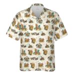 Spongebob Squarepants Character Floral Hawaiian Shirt Front