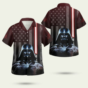 Star wars darth vader american flag hawaiian shirt