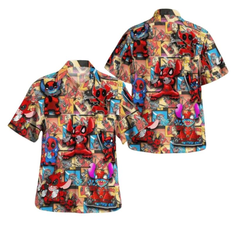 Stitch Pew Pew Deadpool Hawaiian Shirt