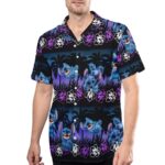 Stitch and Lilo Coconut Trees Purple Pattern Hawaiian Shirt