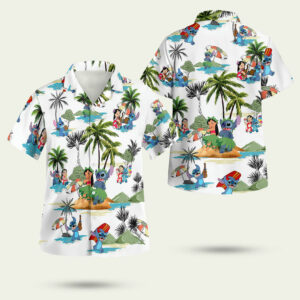 Stitch and lilo summer time hawaiian shirt 1