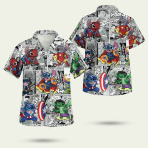 Stitch disney stitch avengers marvel hawaiian shirt