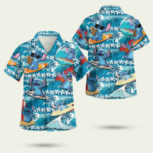 Stitch disney sulfing lilo and stitch hawaiian shirt