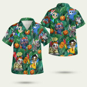 Stitch tis the season to be scared halloween hawaiian shirt