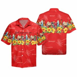 Summer Budweiser Beer Red God Says You ArevHawaiian Shirt