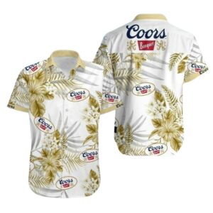 Summer Coors Banquet Beer Floral Hawaiian Shirt