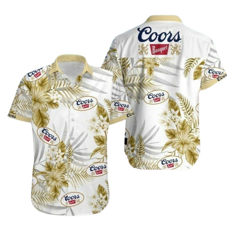 Summer Coors Banquet Beer Floral Hawaiian Shirt