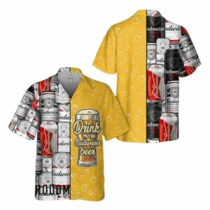 Summer Drink More Budweiser Beer Hawaiian Shirt