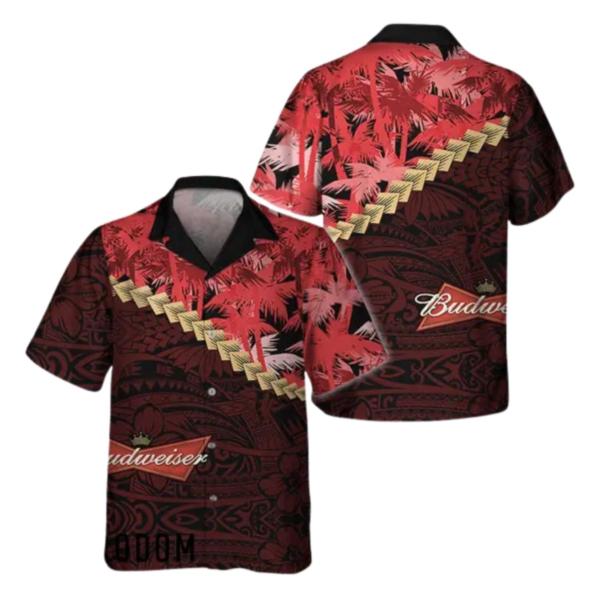 Summer Palm Tree Blend Polynesian Budweiser Hawaiian Shirt