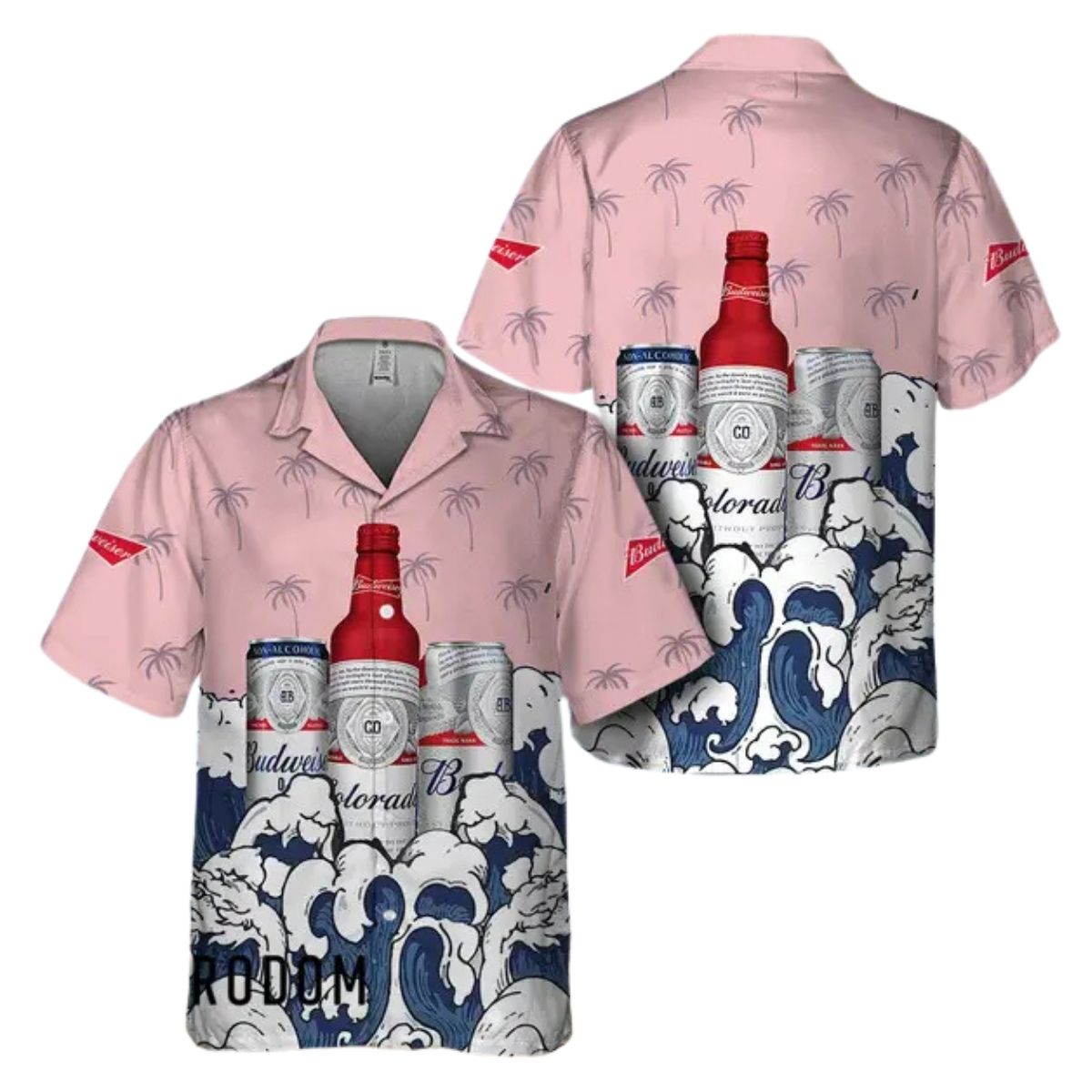 Summer Waves Budweiser Hawaiian Shirt