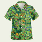 Teenage mutant ninja turtles hawaiian shirt front side