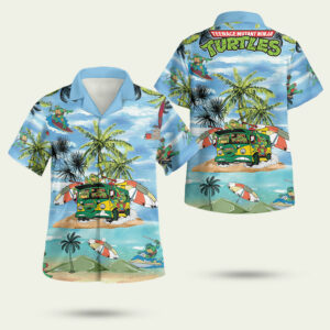 Teenage mutant ninja turtles tmnt characters hawaiian shirt