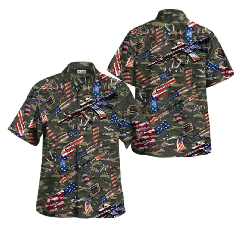 Texas Camouflage Gun Usa Hawaiian Shirt