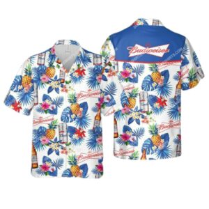 The Budweiser Beer Summer Tropical Hawaiian Shirt