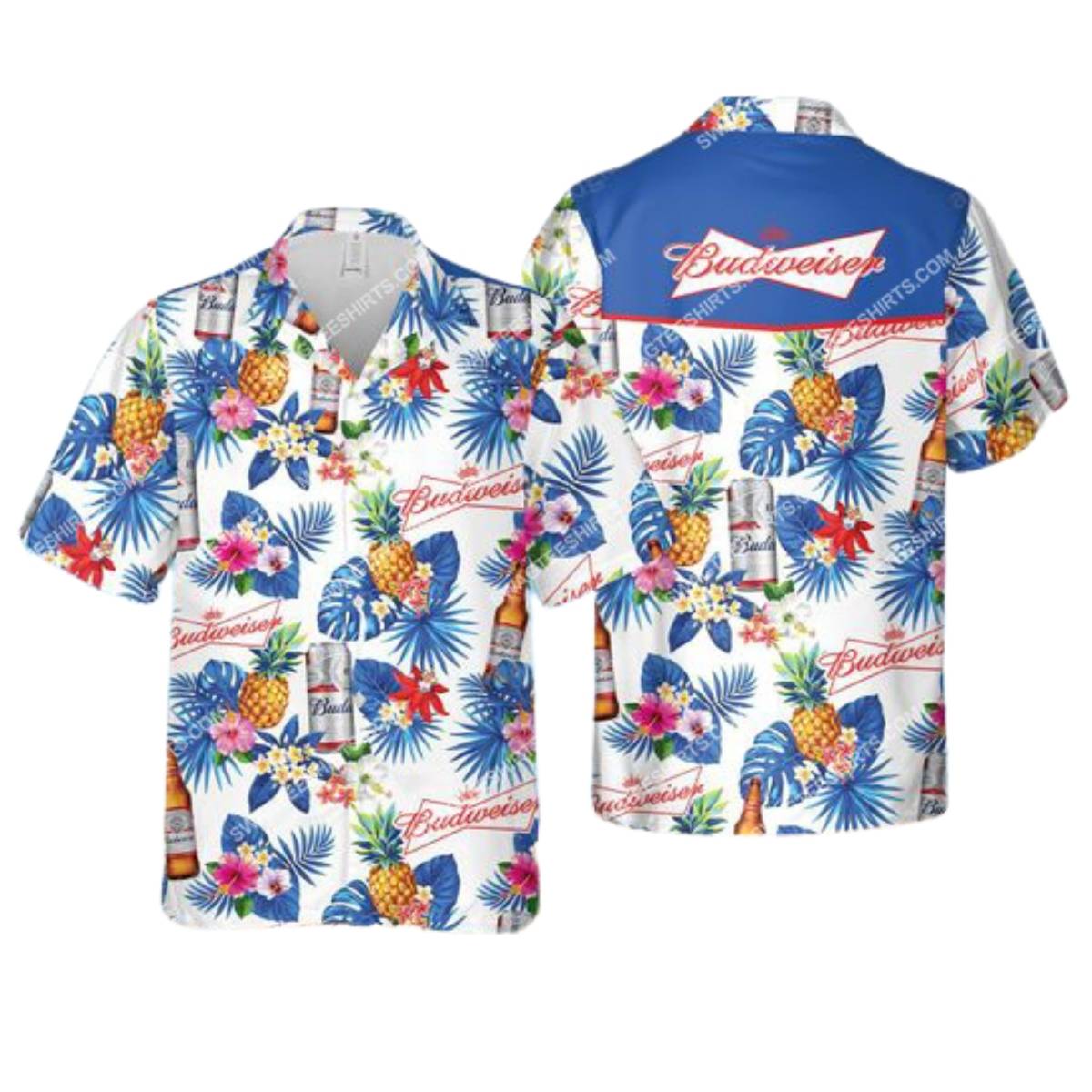 The Budweiser Beer Summer Tropical Hawaiian Shirt
