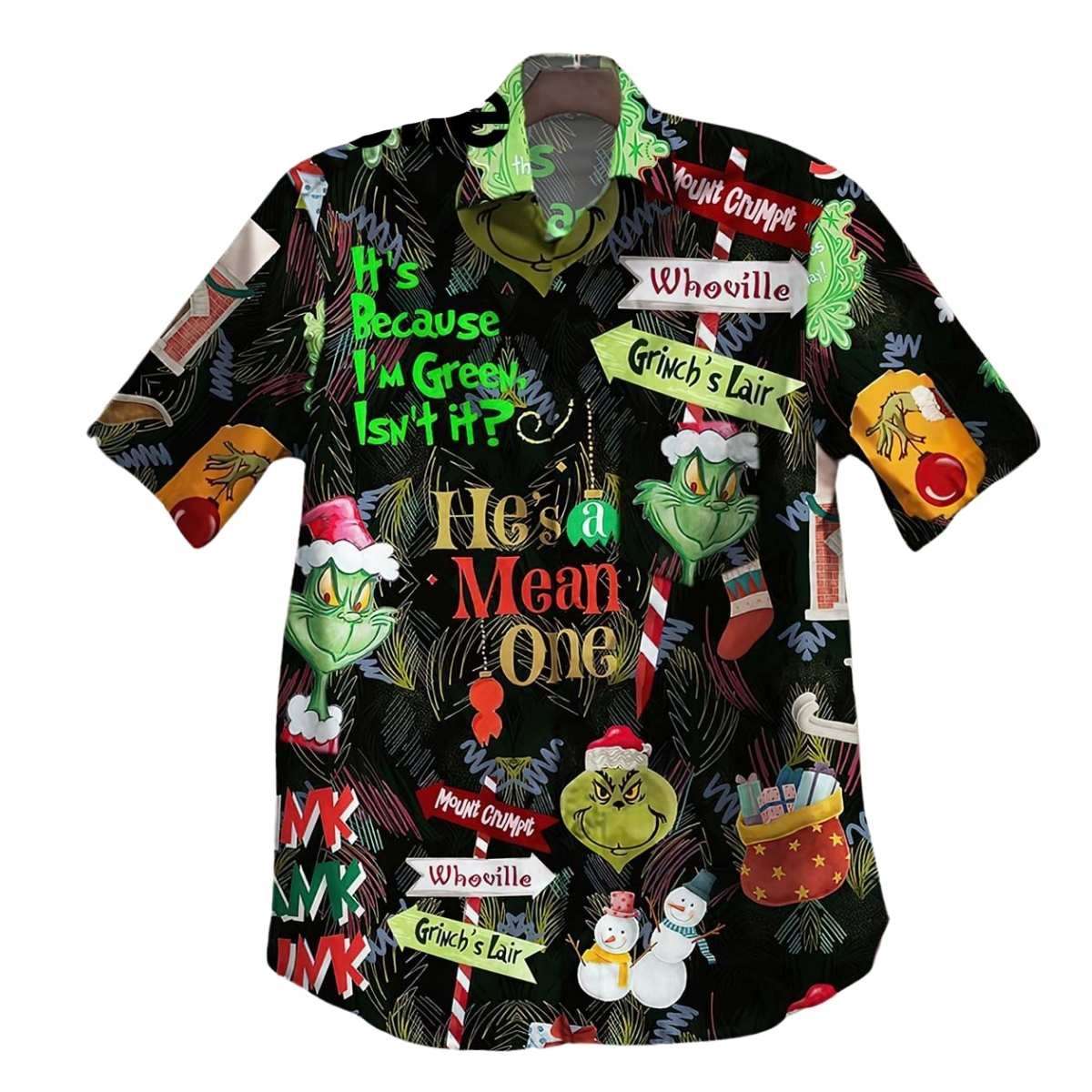 The Grinch Christmas He'S Mean One Hawaiian Shirt