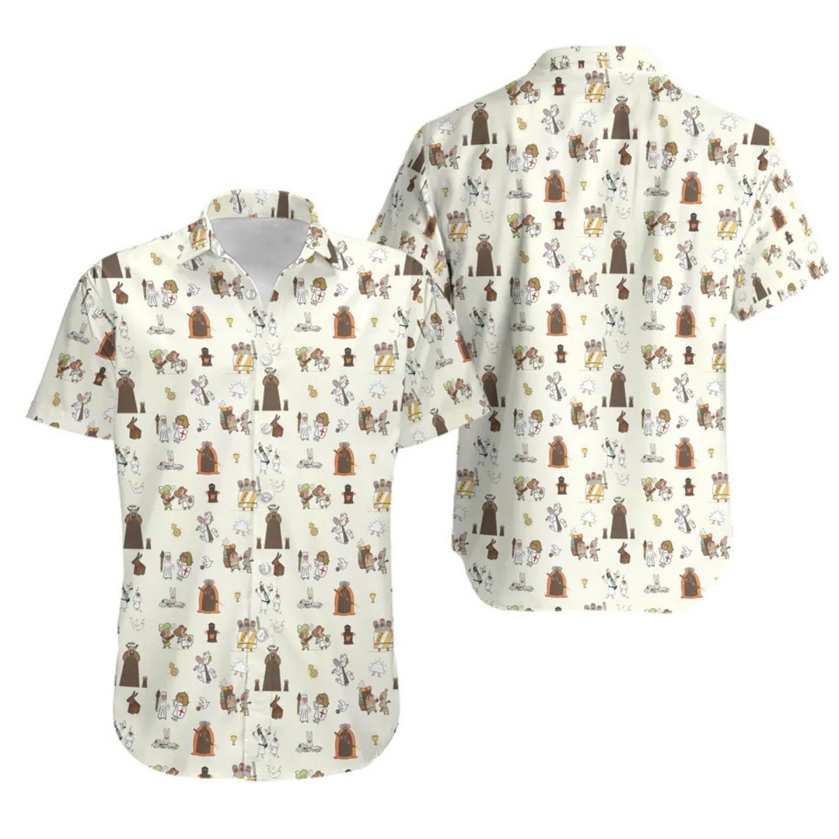 The Holy Grail Pattern Monty Python Hawaiian Shirt