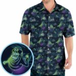 The Real Ghostbusters Slimer Classics Retro Hawaiian Shirt Front 1