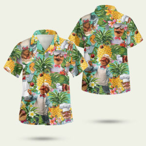 The muppet the swedish chef pineapple tropical hawaiian shirt