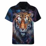 Tiger Face Pattern Hawaiian Shirt Back