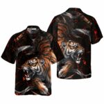 Tiger In The Dark Hawaiian Shirt