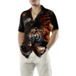 Tiger In The Dark Hawaiian Shirt Front 1