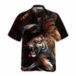 Tiger In The Dark Hawaiian Shirt Front 2
