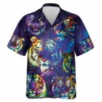 Tiger Neon Colorfull Hawaiian Shirt Front