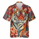Tiger Tropical Animals Hawaiian Shirt Front