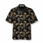 Tiger Tropical Jungle Black Hawaiian Shirt Front