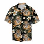Tiger With Plumeria In Forest Hawaiian Shirt
