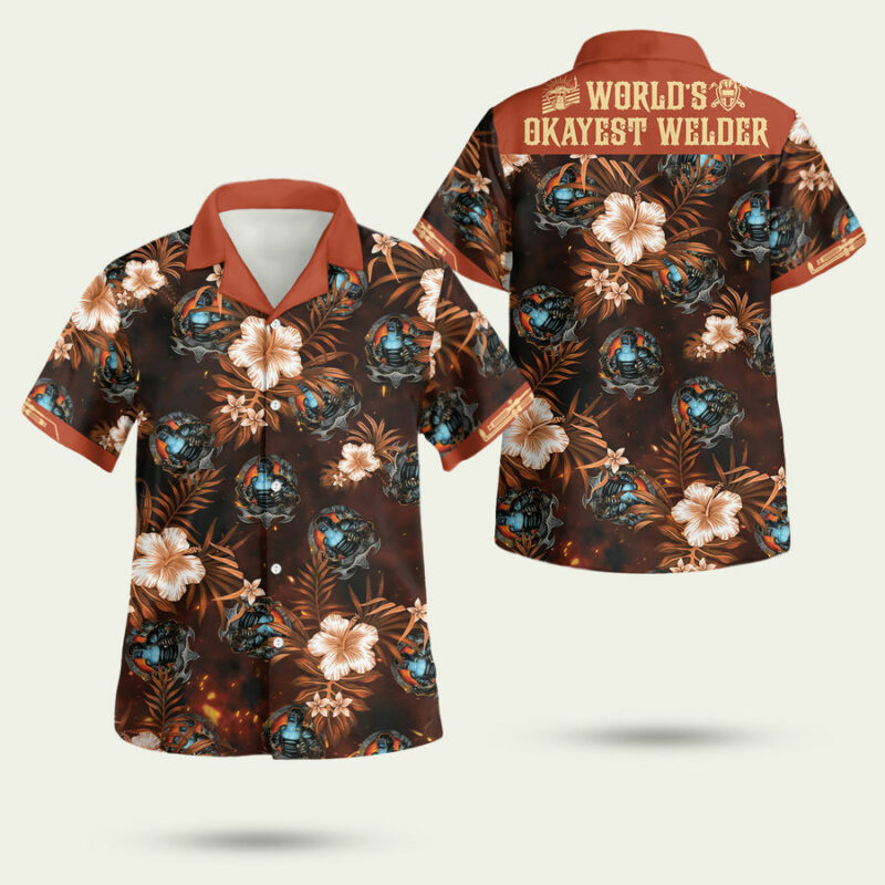 Tlab Welder Worlds Okayest Hawaiian Shirt
