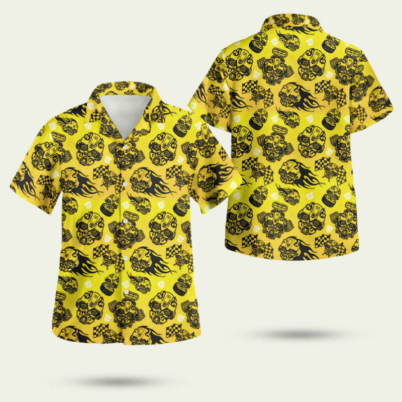 Transformers Bumblebee Pattern Hawaiian Shirt