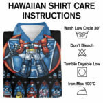 Transformers summer hawaiian shirt care instruction