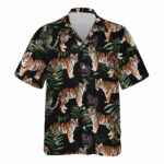 Tropical Forest Summer Tiger Hawaiian Shirt Front