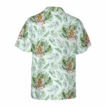 Tropical Green Leaves And Jungle Tiger Hawaiian Shirt Back