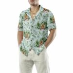 Tropical Green Leaves And Jungle Tiger Hawaiian Shirt Front 2